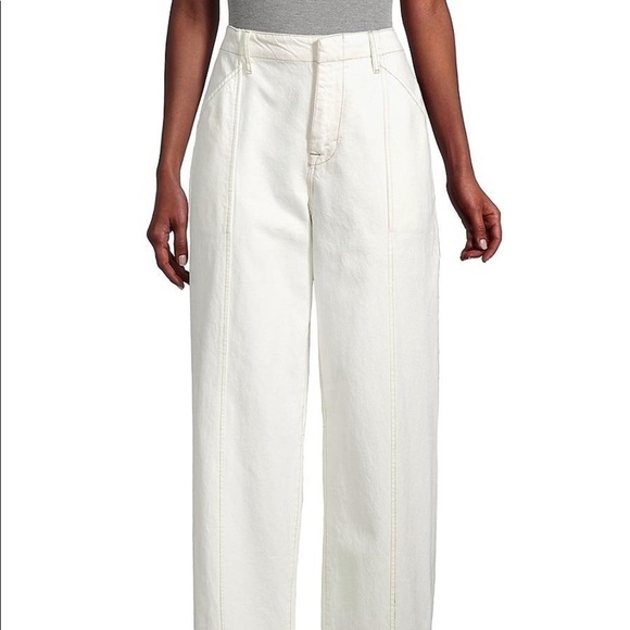 Frame  / NWT High Waisted relaxed  Cotton pants Trousers in cream ecru 32 - Picture 4 of 4